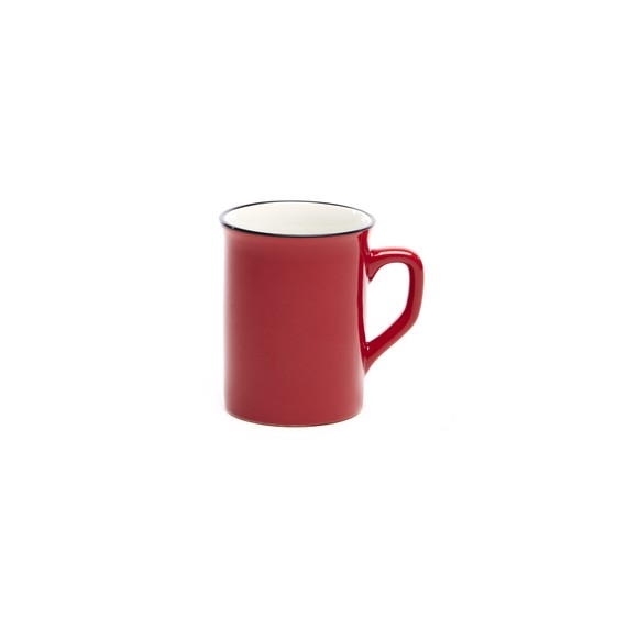 Mug 'Classic' - Rouge mat + liseret noir - 350 ml