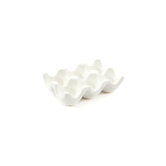 Coupe céramique blanche pour 6 œufs