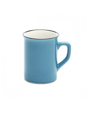 Mug 'Classic' - Bleu Petrol + liseret noir - 350 ml