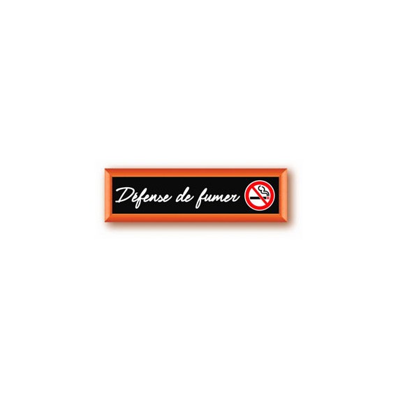 PLAQUE PVC COLLANTE "DÉFENSE DE FUMER" 17*5cm IMITATION BOIS