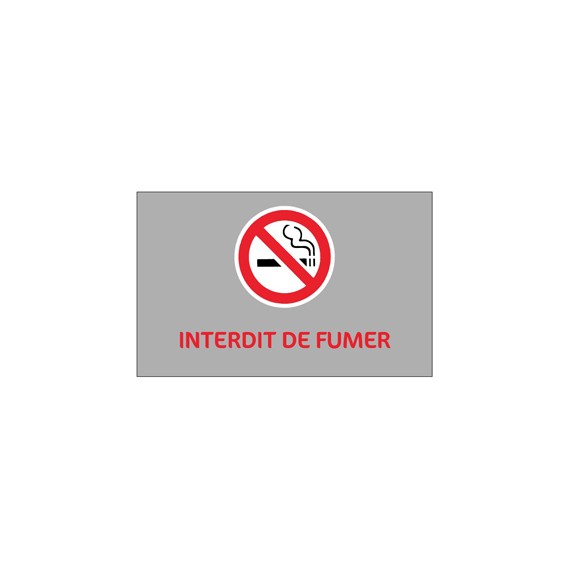 PICTO ALU COLLANT 'INTERDIT DE FUMER' 80*50mm