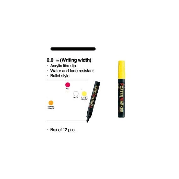 MARQUEUR ARTLINE TEMPERA 4mm JAUNE FLUO