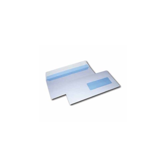 ENVELOPPE BLANCHE 114*229mm 80g Fenetre a droite+GOMME