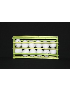 PANIER VERT/JAUNE AVEC 12 OEUFS 25*12*6cm