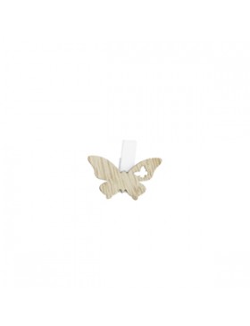 Mini pince à linge 'Papillon' 30 * 38mm - Crème