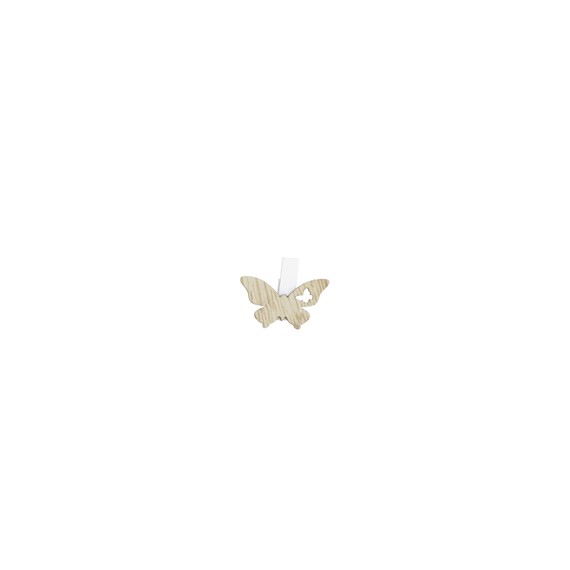 Mini pince à linge 'Papillon' 30 * 38mm - Crème