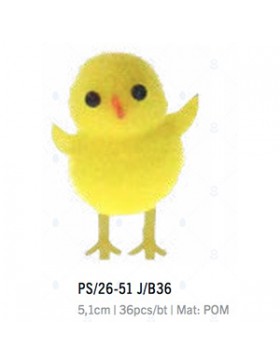 POUSSIN CHENILLE JAUNE 5cm