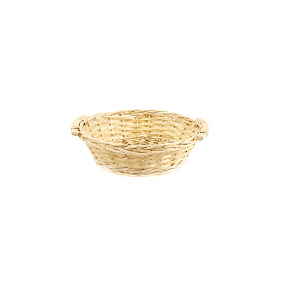 Panier 'Espagnol' osier & bois Ø35*10cm Naturel