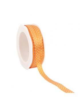 Ruban cadeau Satin 'Dots' 10mm * 25m - Orange
