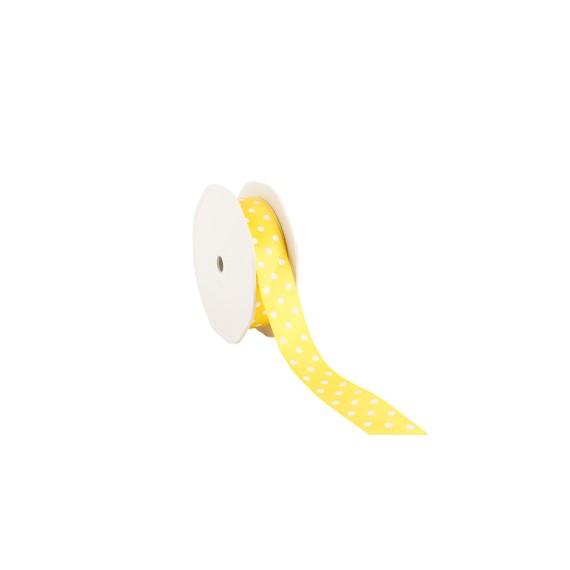 Ruban cadeau Satin 'Dots' 23mm * 25m - Jaune
