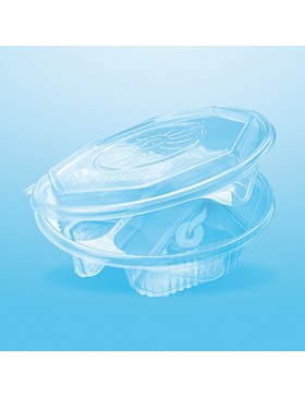 Ravier 'Ripboxx Meal's' PP transparent - 3 Comp. - Couv. à charnière