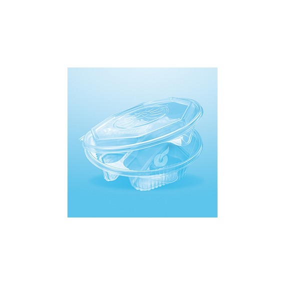 Ravier 'Ripboxx Meal's' PP transparent - 3 Comp. - Couv. à charnière