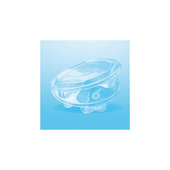 Ravier 'Ripboxx Meal's' PP transparent - 2 Comp. - Couv. à charnière