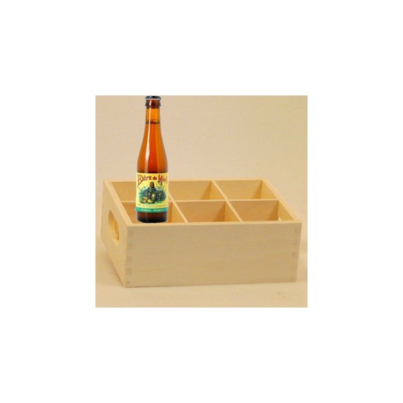 PLATEAU BOIS 6 BOUTEILLES BIERES 25cl