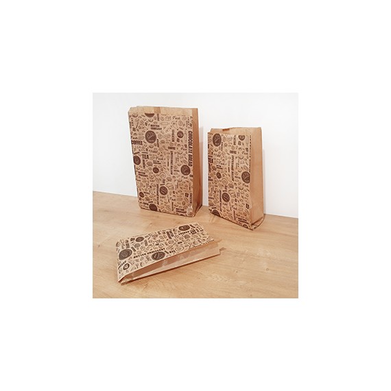 Sac Pistolet 6P (14*9*41cm) Kraft brun 40g/m²