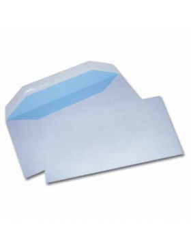 ENVELOPPE BLANCHE 114*229mm 80g Sans fenetre + GOMME