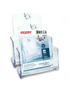 PORTE BROCHURE A5 PLEXI ép.33mm AVEC PERFO FIXATION
