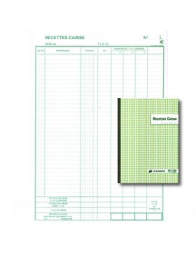 CARNET RECETTE CAISSE EXACOMPTA 33502 2 COPIES 21*29.7cm
