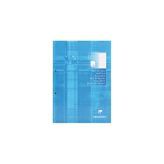 BLOC DE COURS CLAIREFONTAINE A4 Quad 5mm 2 TROUS 90g/m²
