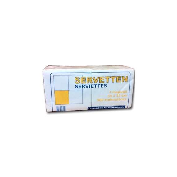 SERVIETTES 1 EPAISSEUR 33*33CM BLANCHE