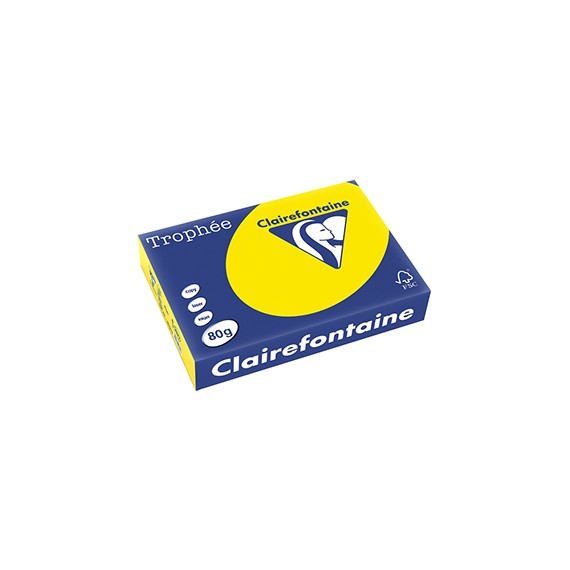 PAPIER A4 CLAIREFONTAINE TROPHÉE 80g/m² JAUNE FLUO