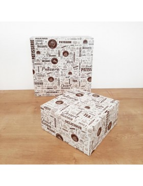 Boite à tarte 27*27*10cm 'Gourmandise'