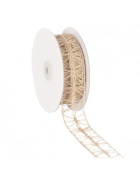 Ruban cadeau 'Jute' laitonné 25mm * 15m - Brun