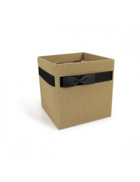 BOX CARTON "NATURAL SIMPLY" 105*105*100mm + NOUD BORDEAUX