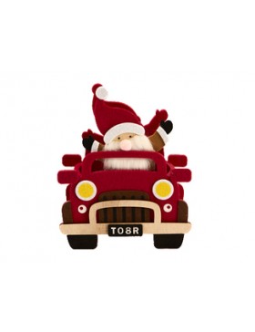 Panier Feutre - Père Noël en voiture