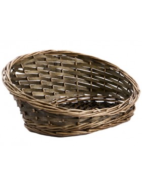 Panier Oval Bas/Haut 34*29*5/15cm Brun-Gris