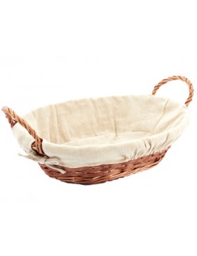 Panier Oval avec tissu - 40*32*10cm - Brun