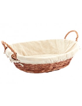 Panier Oval avec tissu - 45*35*12cm - Brun