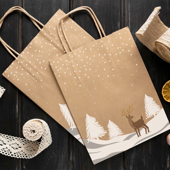 Sac kraft Anses Torsadées 'Tino' - 18*8*22cm