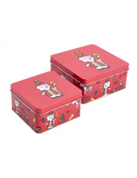 Boîte Biscuits métal - 12*12*6cm - Saint Nicolas