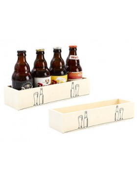 Caisse bois 'Beer & Glass' Pour 4 bout. Trapp