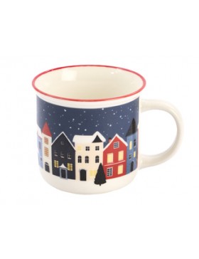 Mug 350cc - Maisons de Noël Bleues