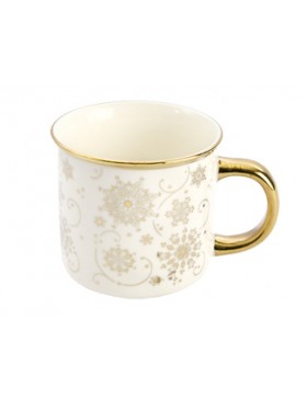 Mug 350cc - Flocon de neige Blanc & Or