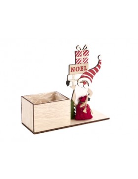 Caisse Bois Gnome de Noël - 22*8*20cm