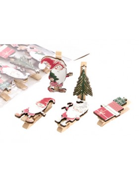 Pince à linge Noël - Assorti - 10 pces