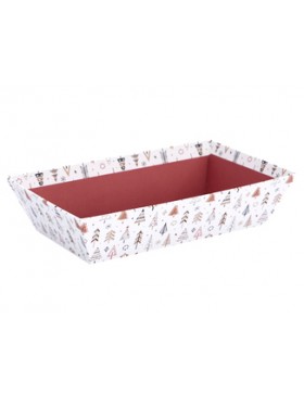 Panier Carton rect. 23*15*6cm - Sapins de Noël