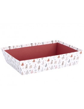 Panier Carton rect. 32*22,5*8cm - Sapins de Noël