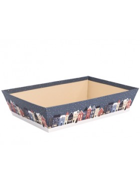 Panier Carton Rect. 32*22,5*8cm - Maisons Bleues