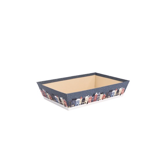 Panier Carton Rect. 32*22,5*8cm - Maisons Bleues