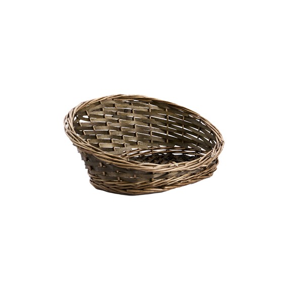 Panier Oval Bas/Haut 34*29*5/15cm Brun-Gris