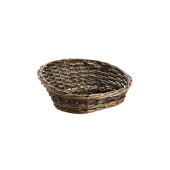 Panier Oval Bas/Haut 43*30*6/16cm Brun-Gris