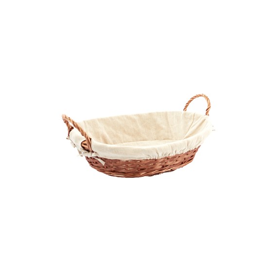 Panier Oval avec tissu - 45*35*12cm - Brun
