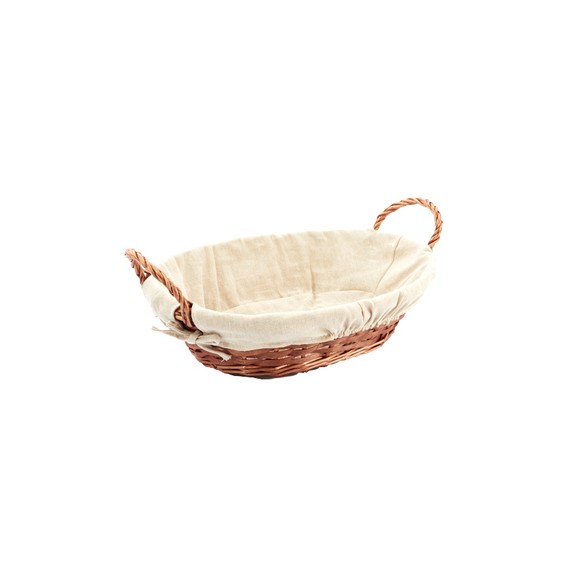 Panier Oval avec tissu - 40*32*10cm - Brun
