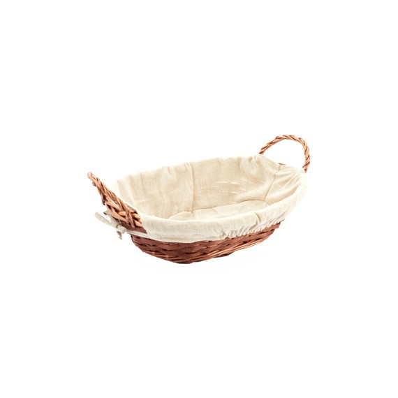 Panier Oval avec tissu - 35*27*8cm - Brun