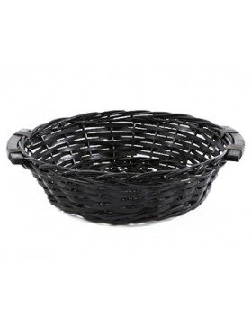 Panier espagnol Rond - Ø35*10cm - Osier Noir