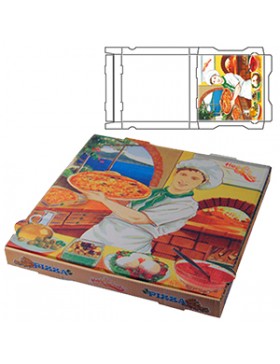 BOITE PIZZA VESUVIO 32.5*32.5*3 cm sys Français